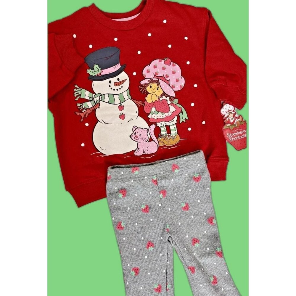 STRAWBERRY SHORTCAKE Outfit Sweatshirt Leggings TODDLER GIRL SIZE 5T NEW - Picture 2 of 8